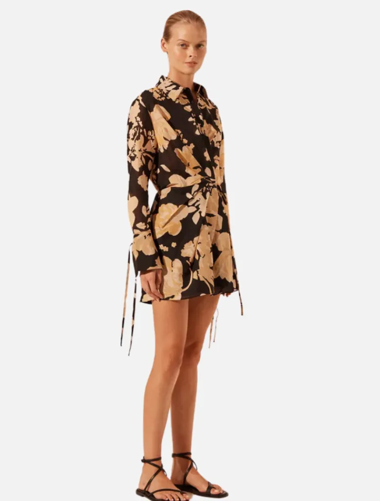 Draped Shirt Mini Dress -*Shona Joy Online