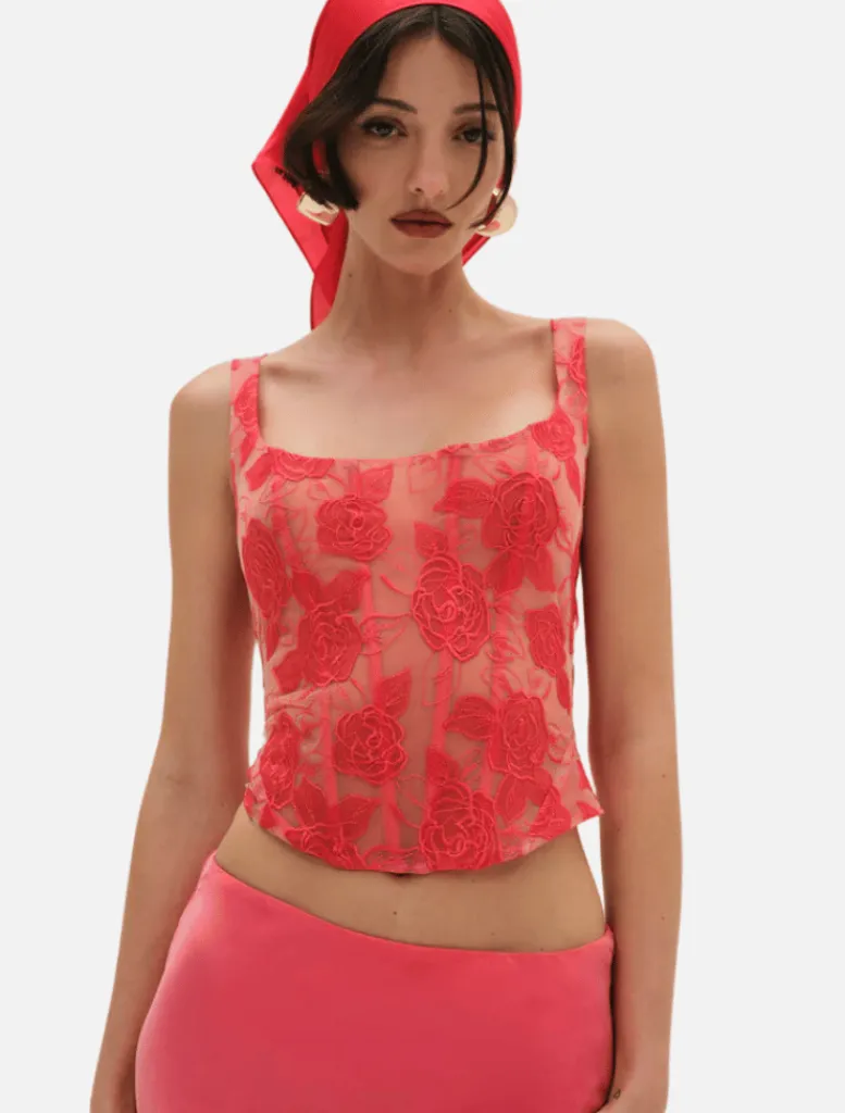 Embroide Roses Corset Top -*For Love & Lemons New