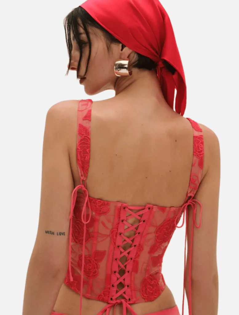 Embroide Roses Corset Top -*For Love & Lemons New