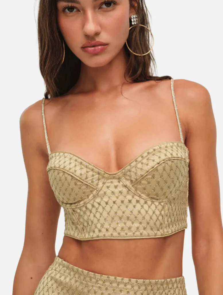 Glitter Grid Bustier Top -*For Love & Lemons Hot