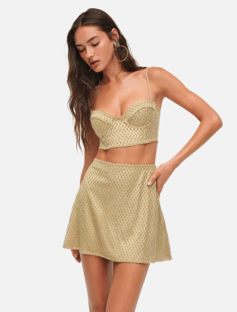 Glitter Grid Bustier Top -*For Love & Lemons Hot