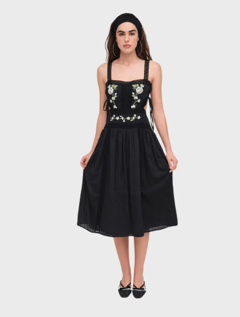 Jolene Embroidered Midi Dress -*For Love & Lemons Online