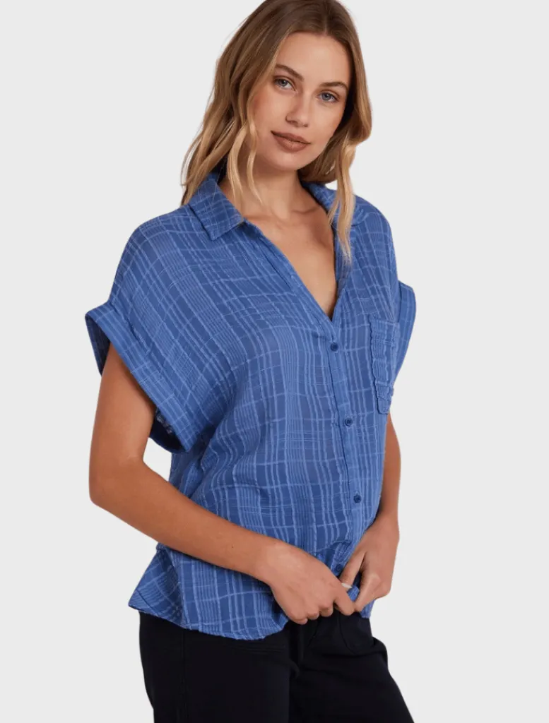 Short Sleeve Pocket Button Down -*Bella Dahl Hot