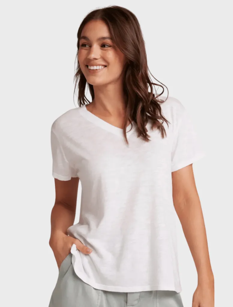 Side Slit V-Neck Tee -*Bella Dahl Cheap