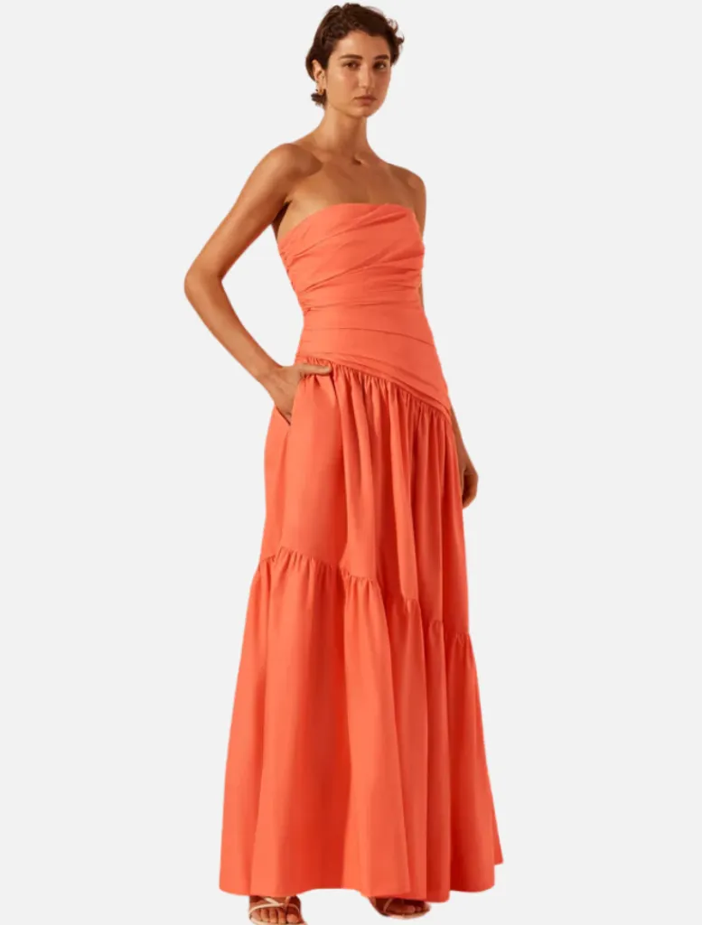 Strapless Tiered Maxi Dress -*Shona Joy Clearance