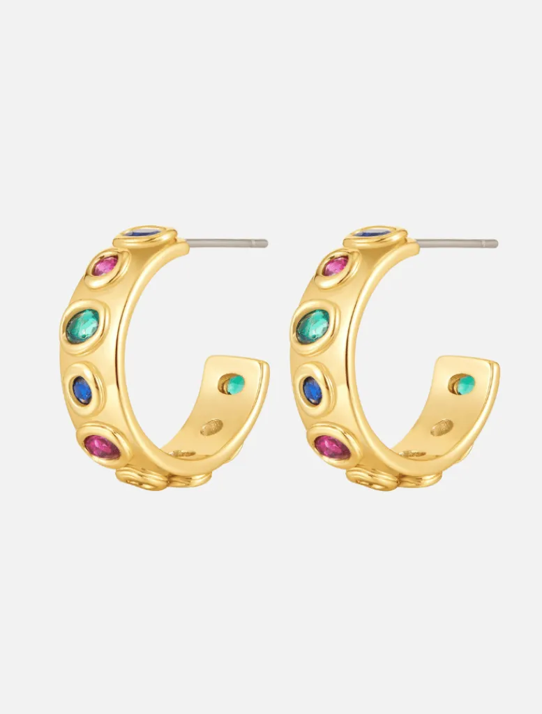 The Royale Stone Hoops -*LUV AJ Store