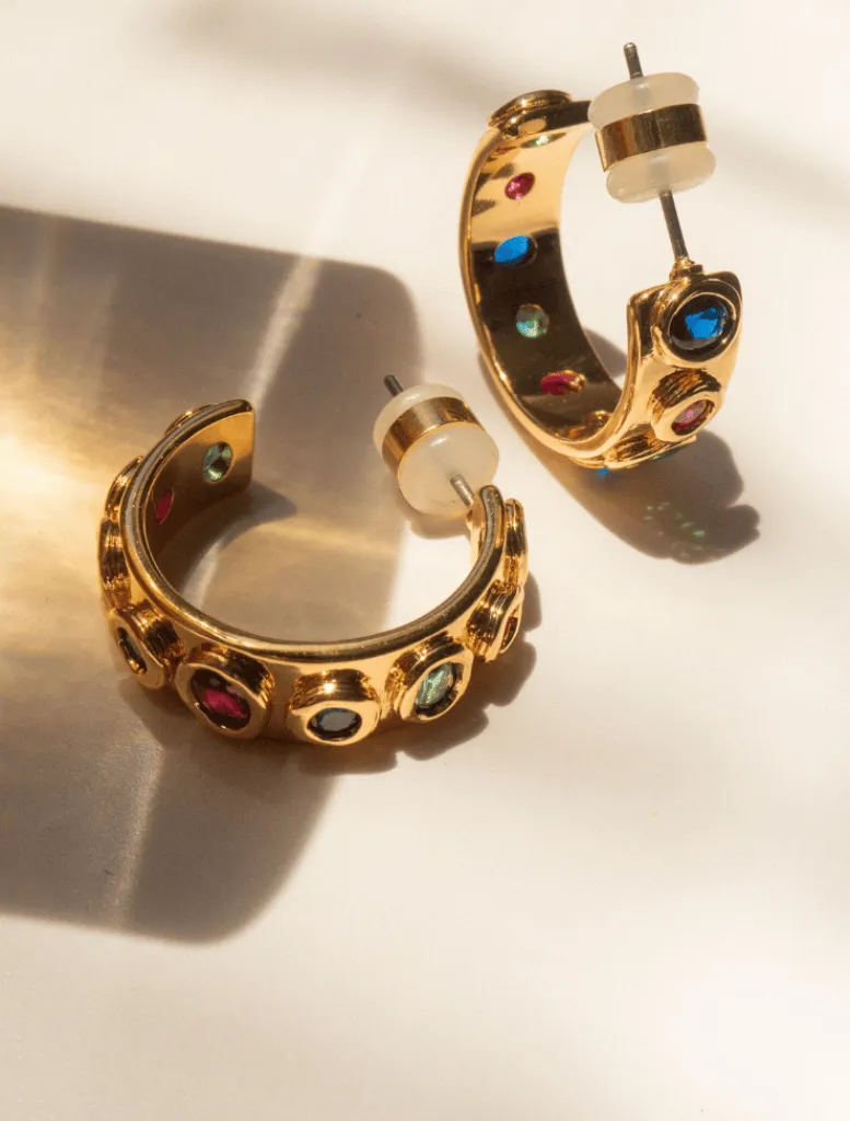 The Royale Stone Hoops -*LUV AJ Store